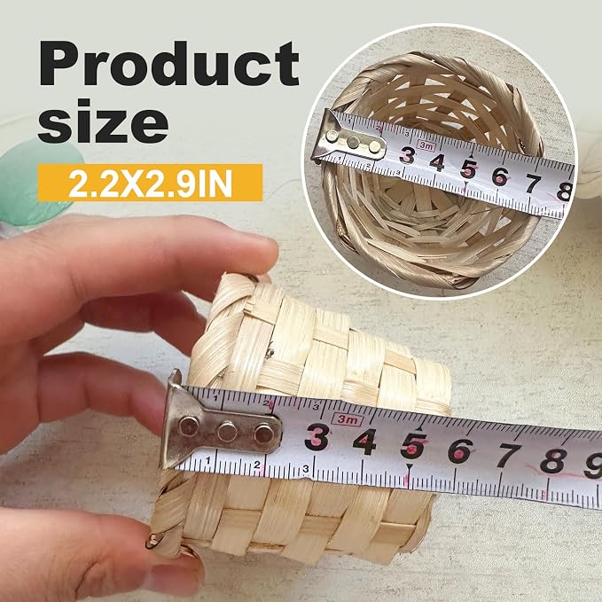 MDEOOSKY 12pcs Mini Woven Bamboo Basket Desktop Clutter Little Baskets - Image 3