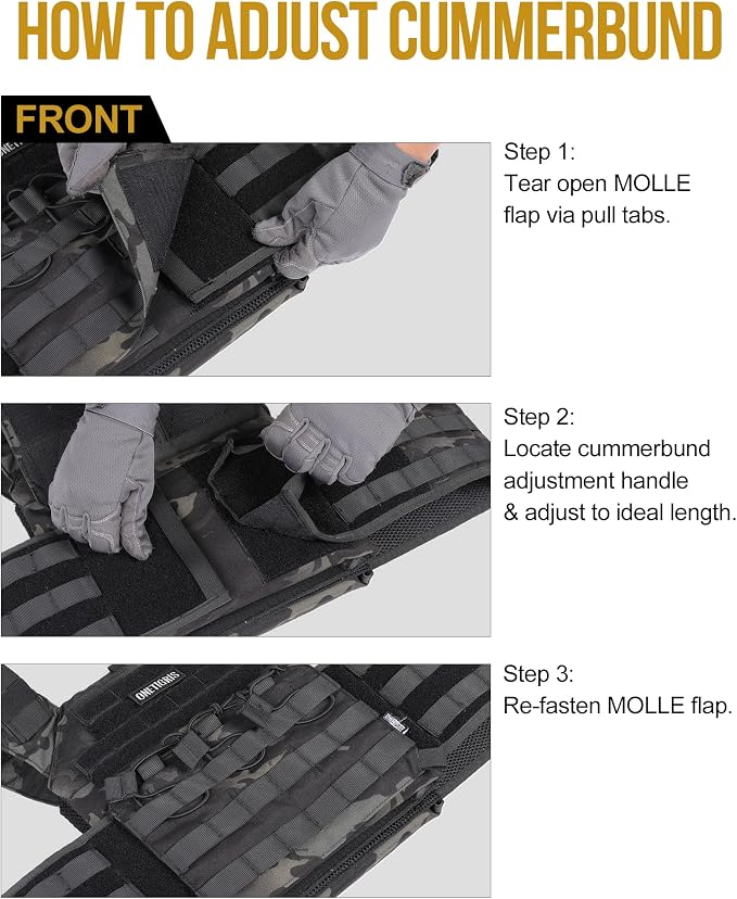 OneTigris DOOM Tactical Vest, Adjustable Airsoft Vest MOLLE Vest - Image 7