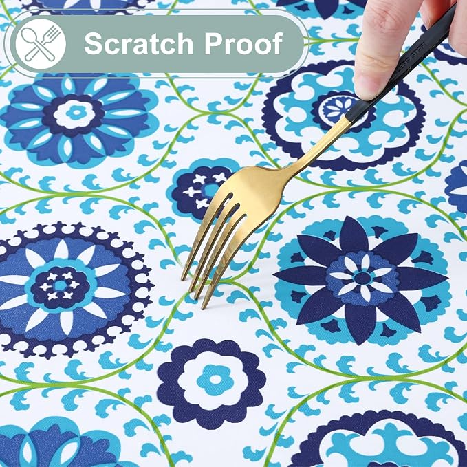 misaya Rectangle Waterproof Vinyl Table Cloth, Wipeable Tablecloth - Image 4