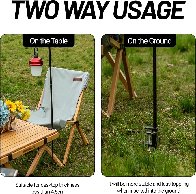 Camping Folding Lamp Pole, Lightweight Collapsible Aluminum Lantern Stand - Image 4