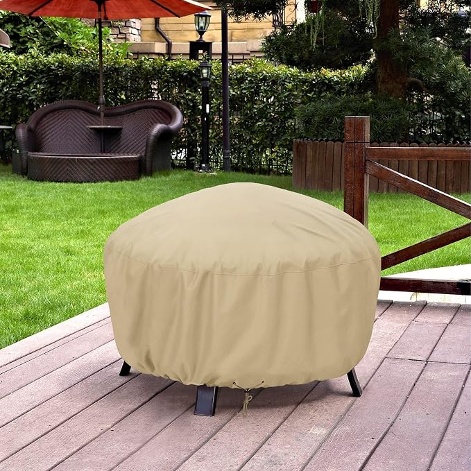 SunPatio Fire Pit Cover 32 Inch, Heavy Duty Waterproof Round Fire Bowl Cover - Image 7