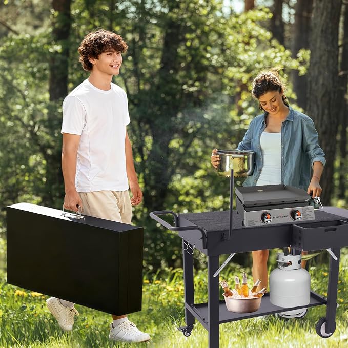 Foldable Grill Cart for Blackstone Griddle, Portable Outdoor Griddle Stand for - Image 7