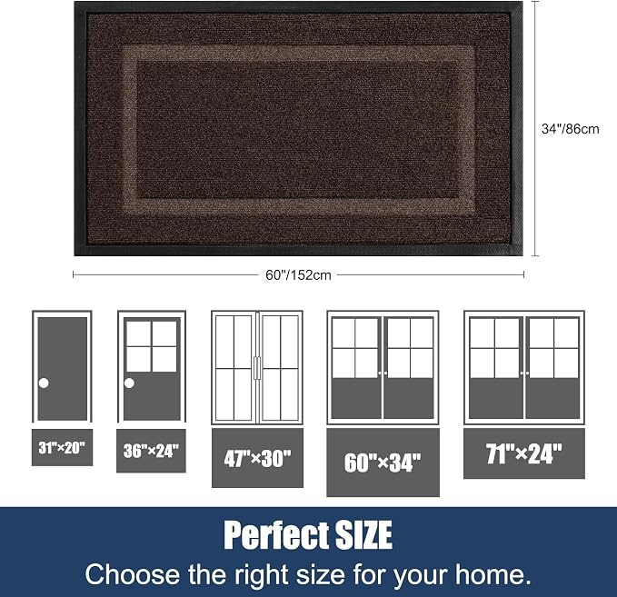 Extra Large Front Door Mat Outside Entrance Indoor Doormat, Outdoor Door Mats - Image 2
