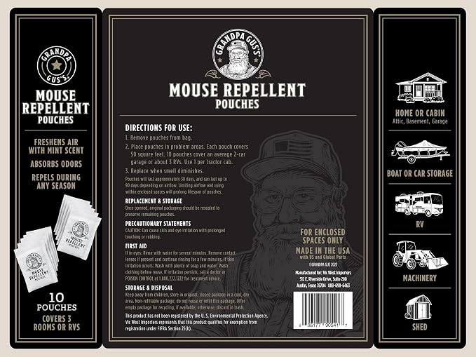 Grandpa Gus’s Extra-Strength Mouse Repellent Pouches, Peppermint & Cinnamon Oil - Image 7