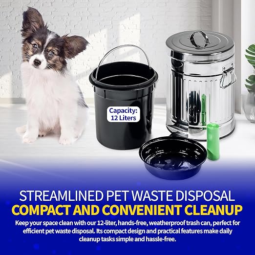 Pet Fit For Life 16" Tall Galvanized Steel Trash Can - Image 4