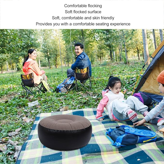 ZJchao Pouf Ottoman, Outdoor Ottoman, Inflatable Foot Rest, Inflatable Flocking - Image 2
