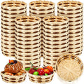 Sintuff 60 Pcs Small Woven Basket Round Bamboo Gift Baskets 6. 5 x 2 Inches by Sintuff