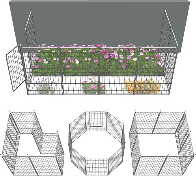FXW Garden Fence Outdoor for The Yard – 50in x 20.8ft Heavy Duty Metal Animal by FXW
