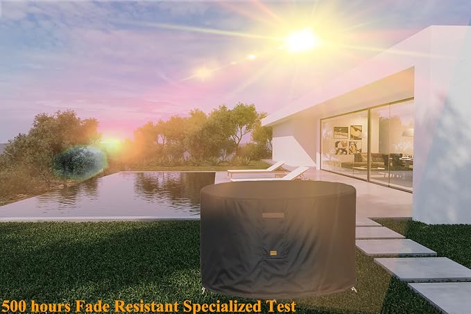 Fire Pit Cover 600D Heavy Duty Waterproof Fabric - Image 5