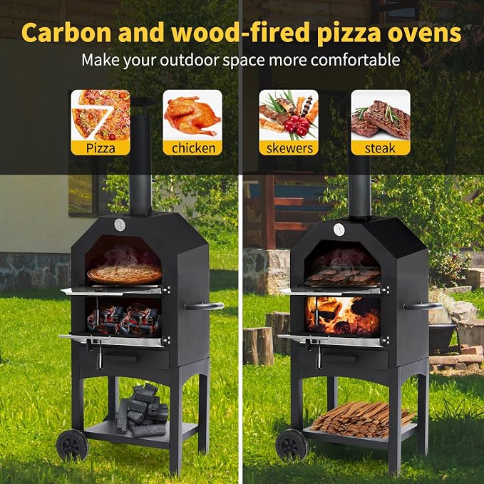 Outdoor Wood Fired Pizza Oven for Backyard and Camping - Image 5