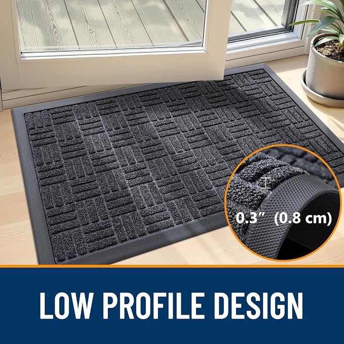 OLANLY Front Door Mat Outside Entrance 47x32, Heavy Duty Sturdy Natural Rubber - Image 4