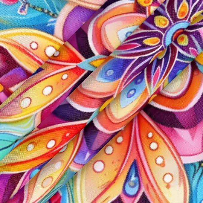 Floral Colorful Bright Vintage Round Table Cloth Cover, Elastic Edge Waterproof - Image 3