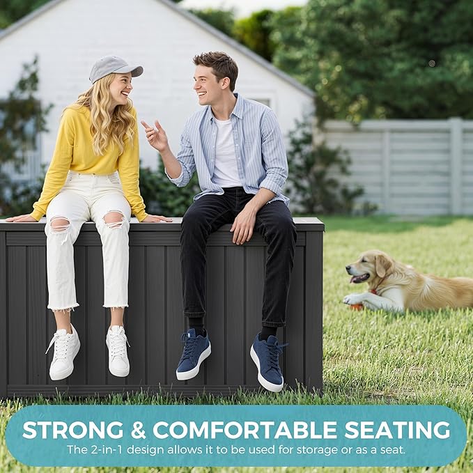 NUNU LAB 180 Gallon Outdoor Storage Box Waterproof, Outside Package Delivery - Image 4