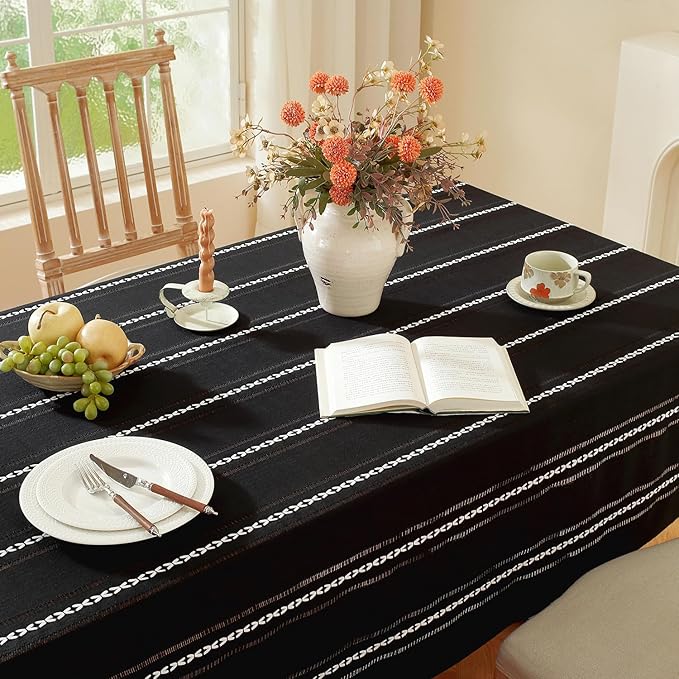 Chassic 60 x 120 inches Farmhouse Style Linen tablecloths, Wrinkle Resistant - Image 4