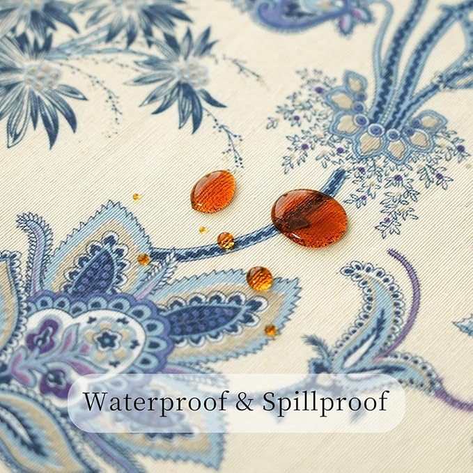 Outdoor Rectangular Tablecloth 60 x 84 Inch, Thick Fabric Dining Table Cover - Image 4