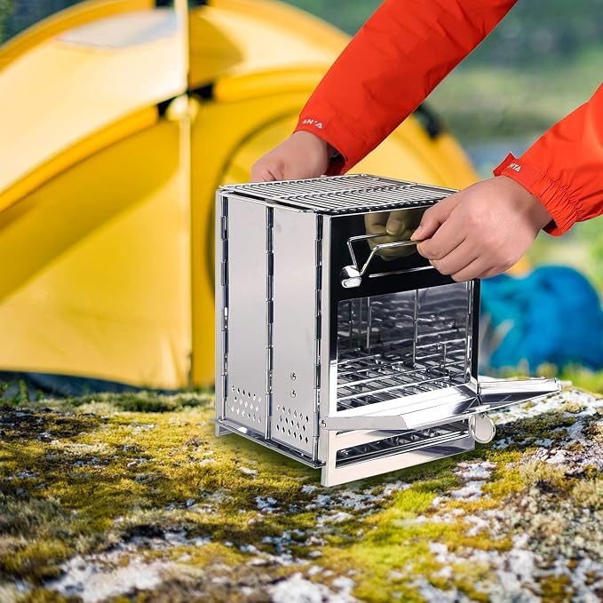 REDCAMP Camping Wood Burning Stove, Stainless Steel Compact Portable Foldable - Image 4