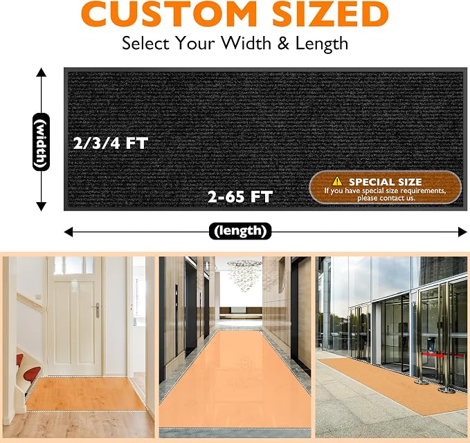 Custom Size Extra Large Front Door Mat, 3FT x 58FT Indoor Outdoor Entrance - Image 2
