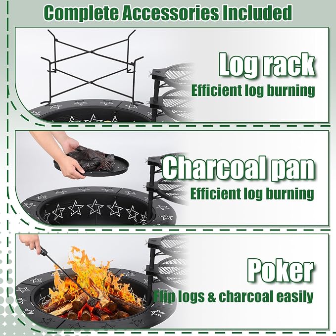 32.5" 3-in-1 Fire Pit Table - Image 4