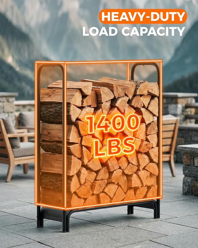 3ft Firewood Log Rack with Cover Outdoor, Heavy Duty Indoor Outdoor Firewood - Image 8