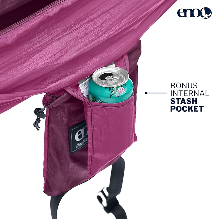 Camping Hammock, 9.5 ft Nylon Double in Plum Berry