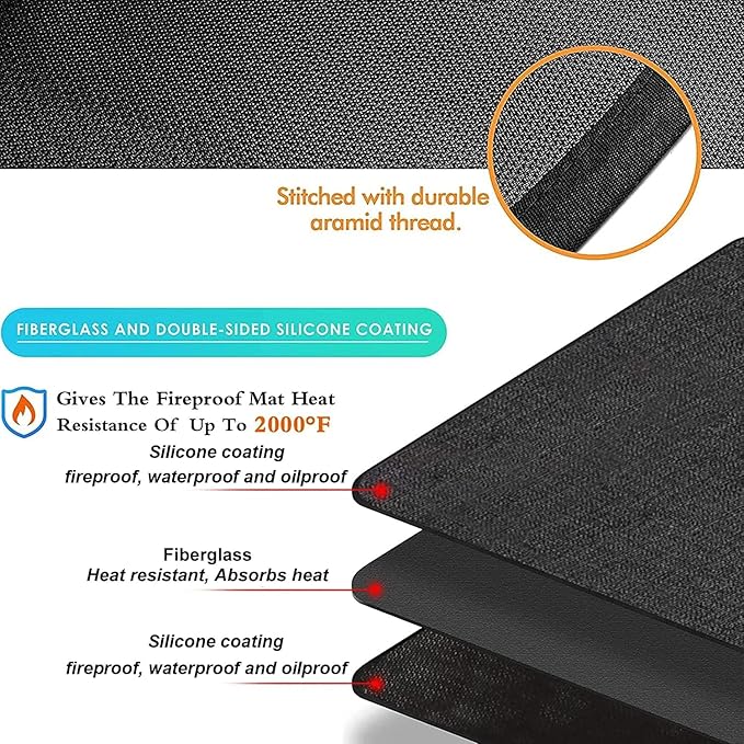 UBeesize Large 65 x 48 inches Under Grill Mat - Image 2