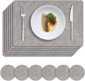MOSAYT Faux Leather Placemats Set of 6, Heat Resistant Wipeable Washable Vinyl by MOSAYT