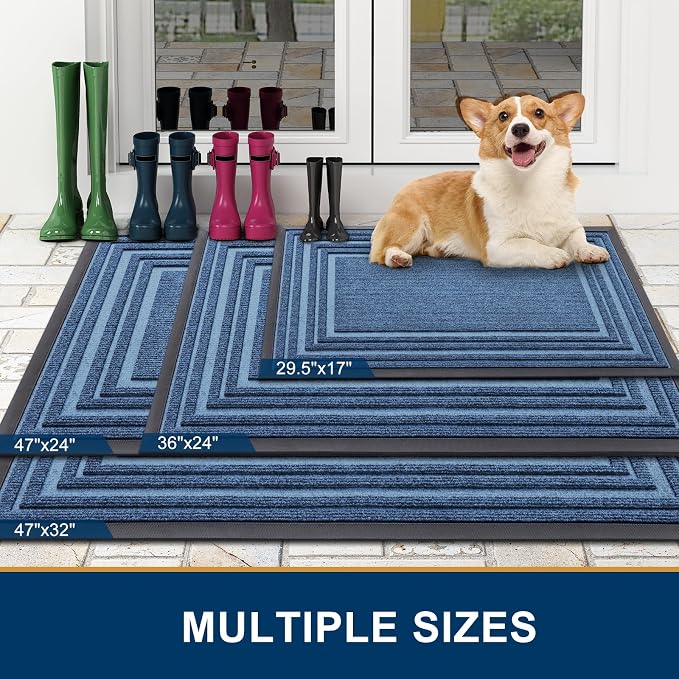 Buganda Front Door Mat Indoor Outdoor Entrance, Non-Slip Natural Rubber Doormats - Image 2