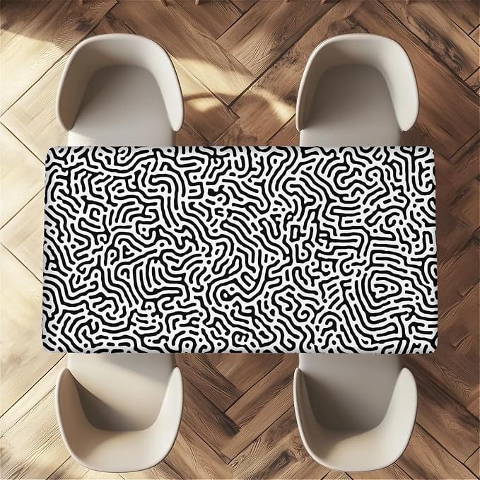 Rectangle Table Cloth Cover Waterproof Elastic Fitted Polyester Fitted - Image 5