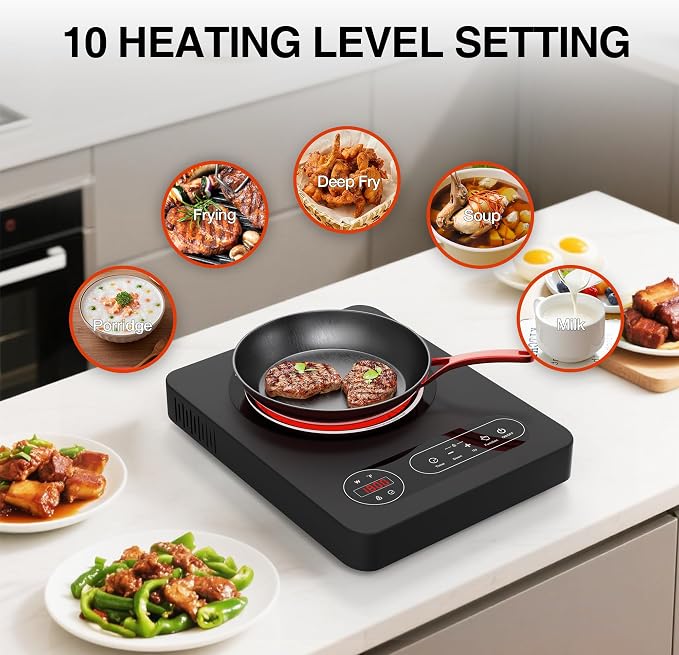 Single Burner Electric Cooktop 1800W - 110V Electric Stove Top Burner Portable - Image 9