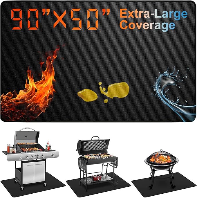 Extra Large 90 x 50 Inch Under Grill Mat by Epinovo