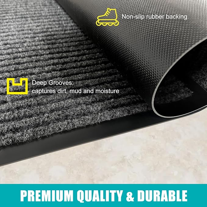 Azadx 4'x8' Indoor Outdoor Door Mat Heavy Duty Front Door Mat Ultra Absorbent - Image 8
