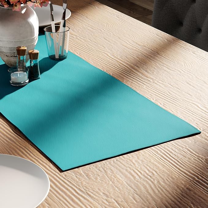 Encasa XO Table Runner 13"x36" Long | Cotton Canvas Fabric | Azul Blue Solid by EncasaXO