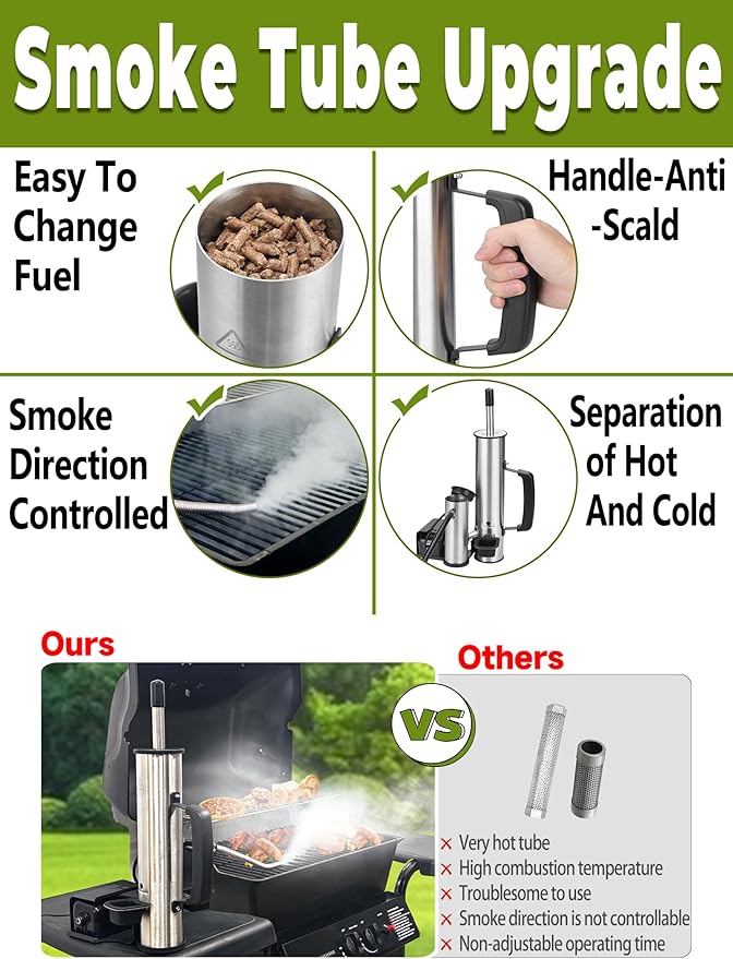 Smoker Tube Smoke Generator, Stainless Steel, USB Powered
