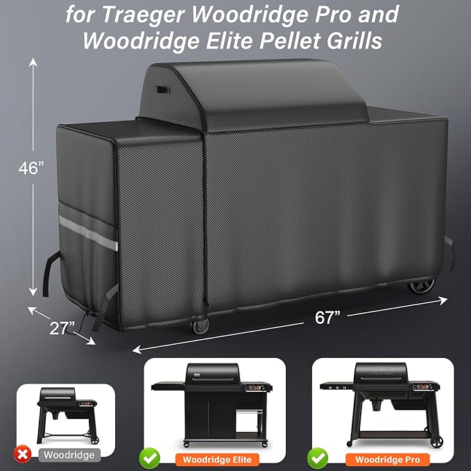 Grill Cover for Traeger Woodridge Pro & Elite, Compatible - Image 2