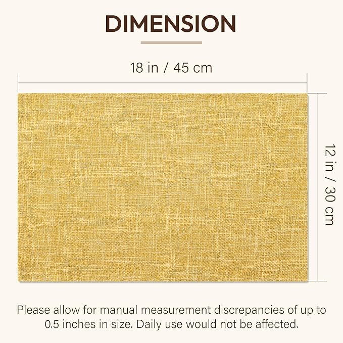 Blue Forest Placemats Set of 4, Dual-Layered Thickened Faux Linen Cloth Place - Image 6