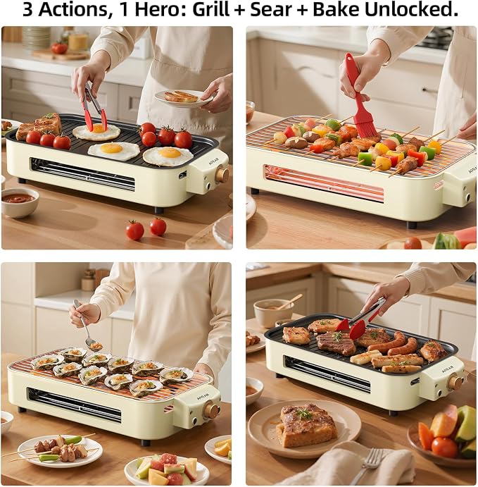 AORAN Indoor Grills Electric Smokeless – Versatile Smokeless Indoor Grill - Image 3