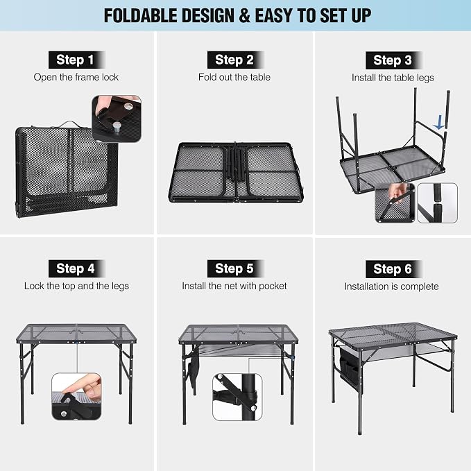 RedSwing Folding Grill Table, Aluminum Portable Grill Stand Table - Image 8