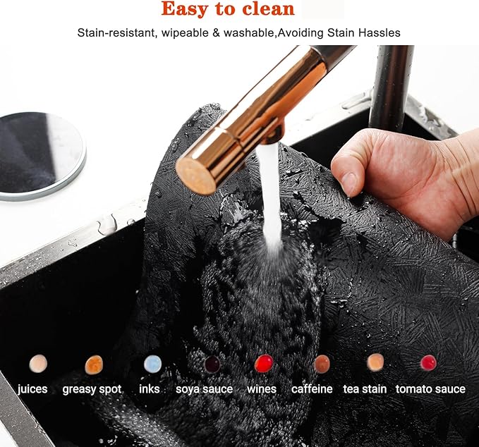 Vinyl Placemats Set of 4 Heat Resistant Easy Clean Non-Slip Place Mats - Image 5