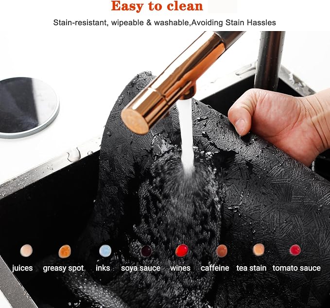 Vinyl Placemats Set of 6 Heat Resistant Easy Clean Non-Slip Place Mats - Image 5