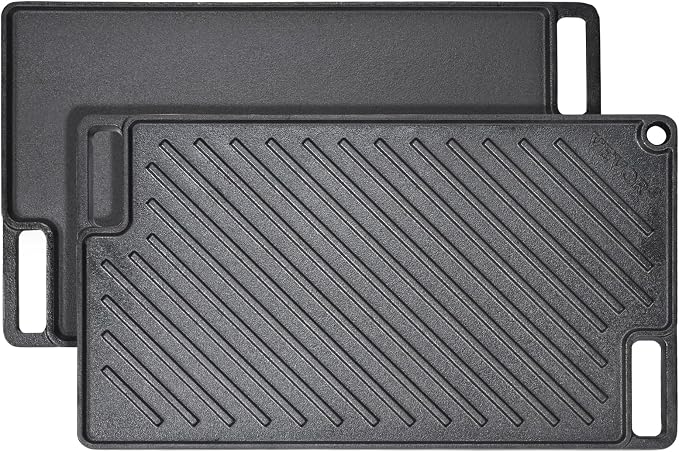 VEVOR Reversible Grill/Griddle, 17x10'' Pre-Seasoned Cast Iron Griddle by VEVOR