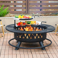 42 Inch Fire Pit with 2 Grills, Large Outdoor Firepits by Florise