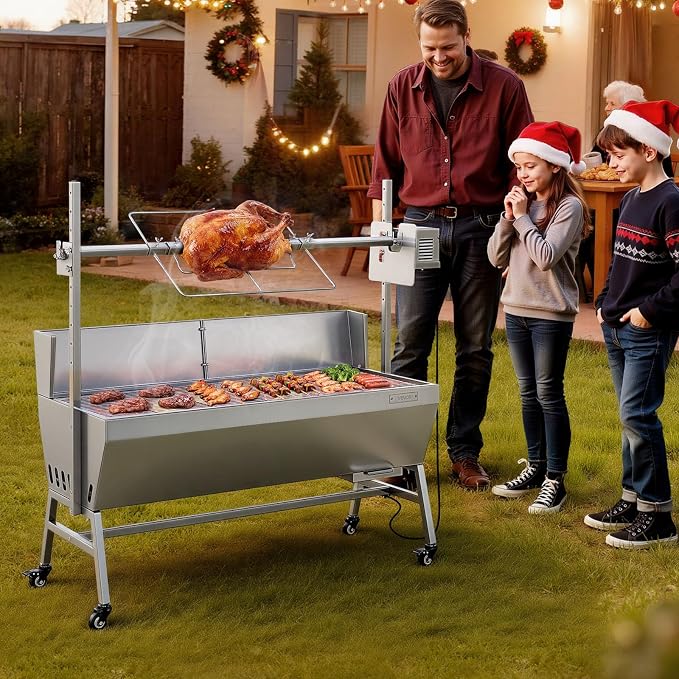VEVOR Rotisserie Grill, 46in BBQ Outdoor Pig & Lamb Spit Roaster, Charcoal Spit - Image 8