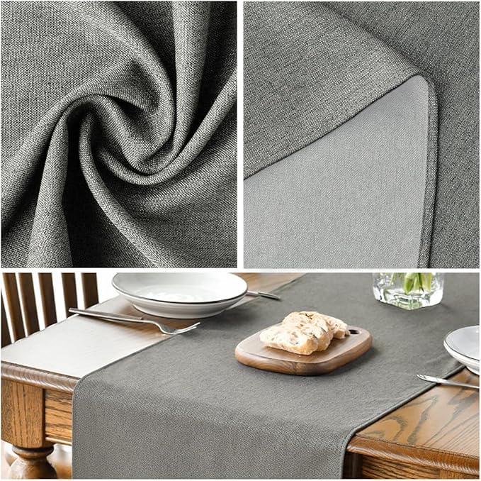 Artoid Mode Light Grey Table Runner, Seasonal Washable Kitchen Dining Table - Image 4