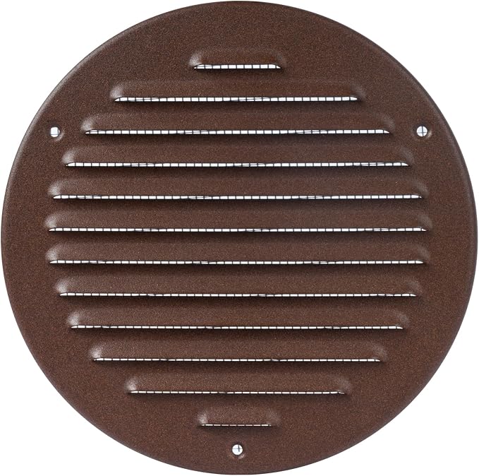 Round Ventilation Grille / 6'' Inch Inside Measurement/Black Metal Air Vent by Unknown