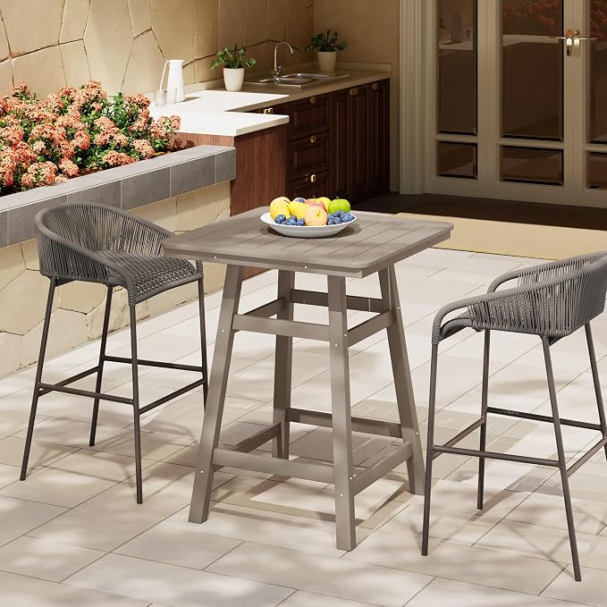 Costaelm Outdoor Bar Table, Patio Bistro Dining Pub Table - Image 2