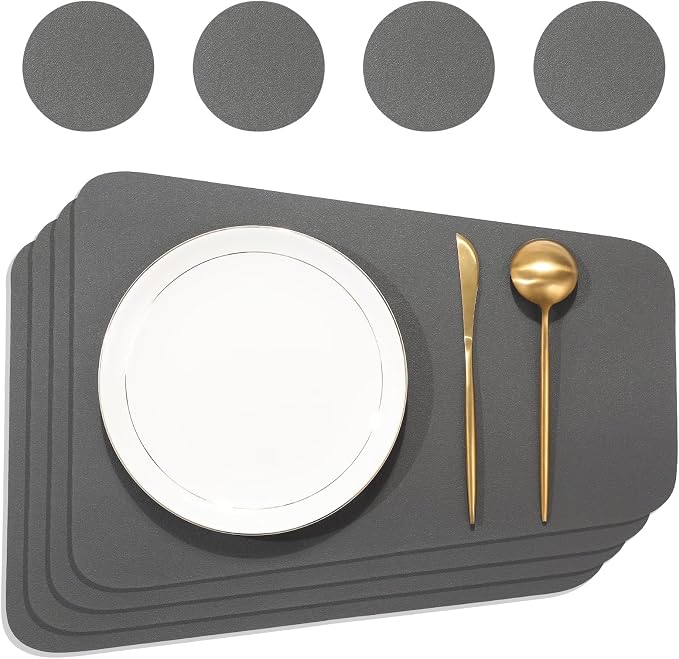 Faux Leather Waterproof Placemats Set of 8-Heat Resistant Non Slip and Scratch - Image 7