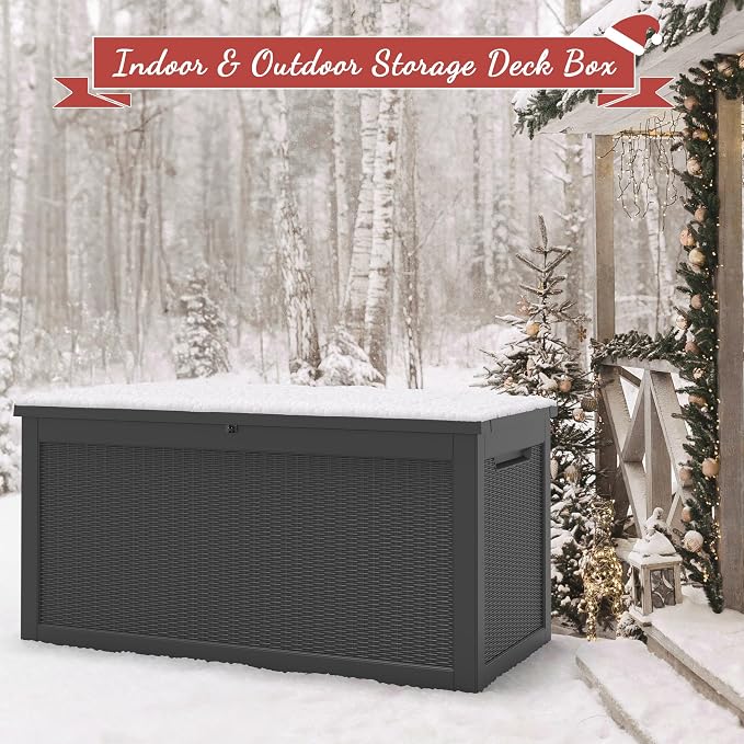 NUNU LAB 260 Gallon Outdoor Storage Box, Large Resin Deck Box - Image 9