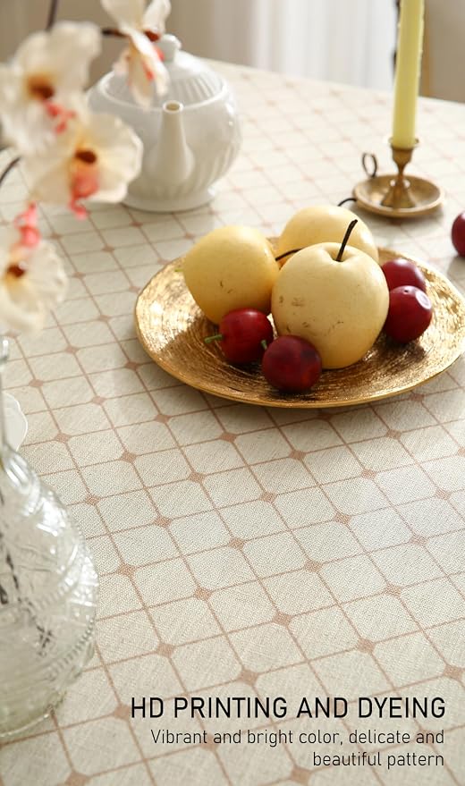 ISAENNE Designer Vintage Linen Floral Small Rectangular Tablecloth, Fall - Image 5
