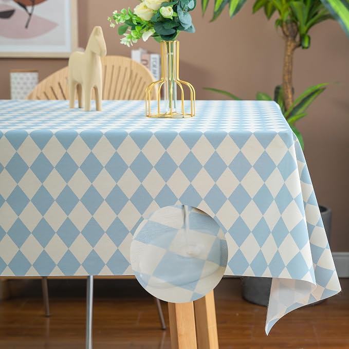 Rectangle Table Cloth, 100% Waterproof Tablecloth Oil Proof Spill Proof Vinyl by Unknown