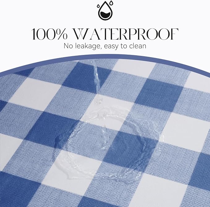 MOSAYT Rectangle Vinyl Tablecloth, 100% Waterproof Buffalo Gingham Plastic - Image 2